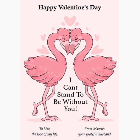 Valentine's Day Flamingo Couple eCard